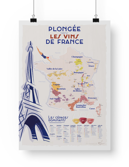 objets du vin - carte plongée dans les vins de France