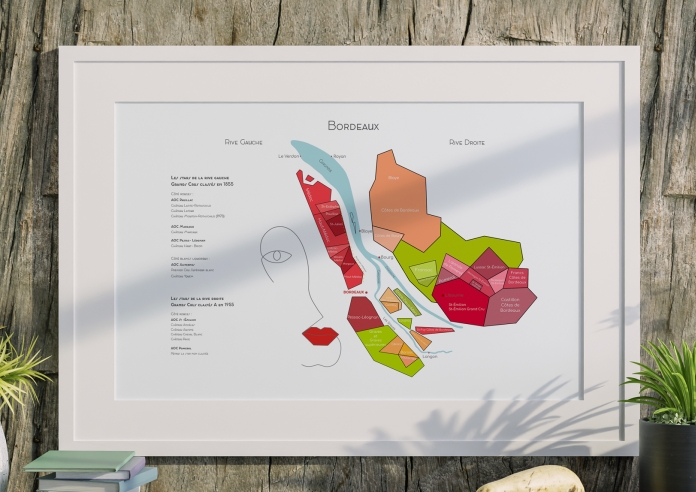 Carte des Vins de Bordeaux Rive Gauche & Rive Droite